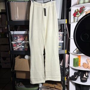 Fashion Nova Cream Track Pants